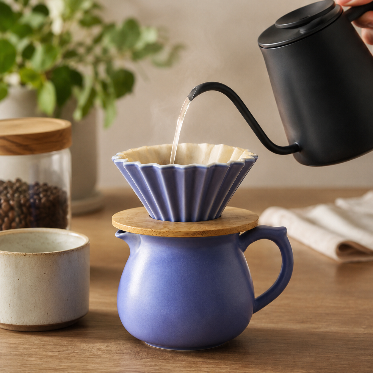 Set Ceramica Metodo Origami Cafetera V60