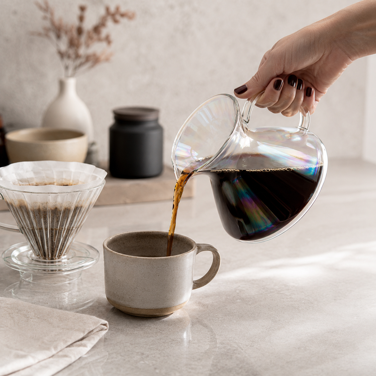 Jarra Server de Cafe Tornasol 600ml en Vidrio Borosilicato