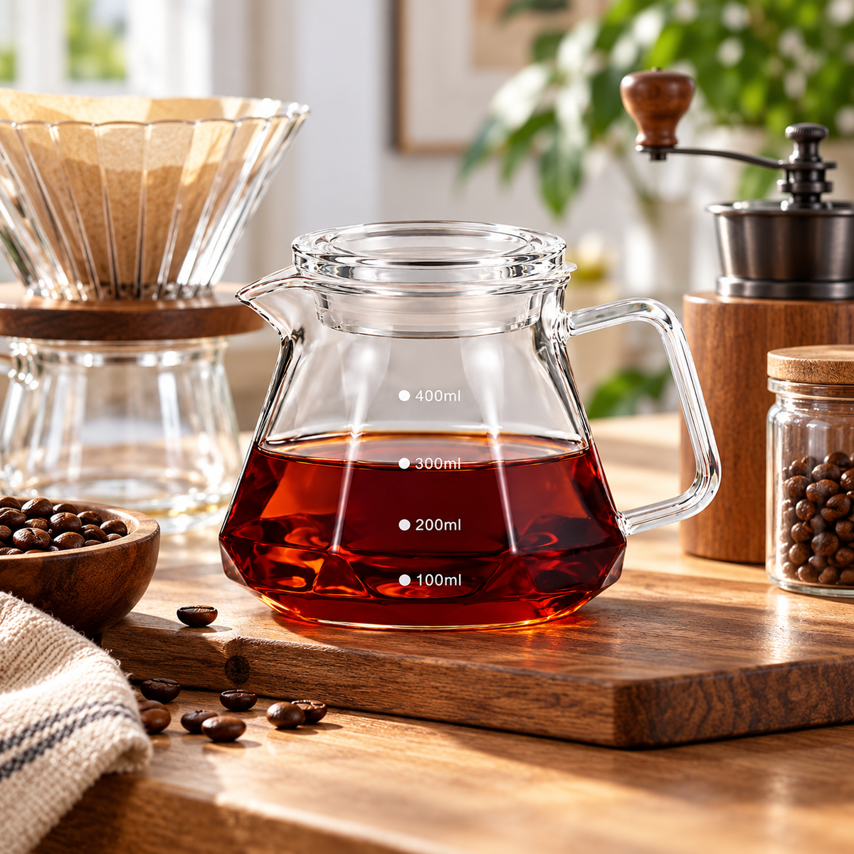 Jarra Server  para Cafe Diamante de Vidrio Borosilicato 400 ml