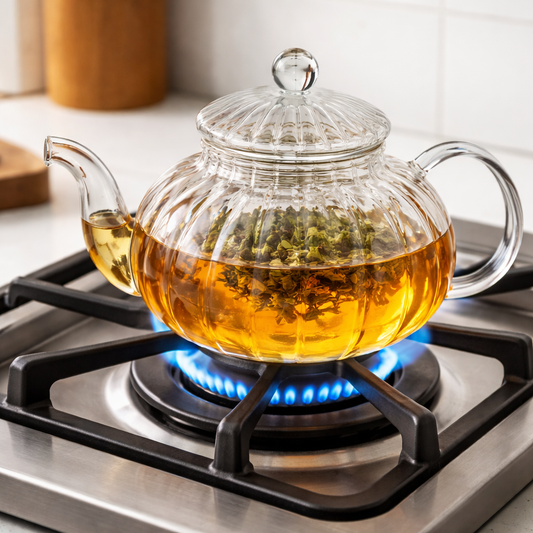 Tetera de Vidrio con Infusor 800 ml – Resistente a Fuego Directo