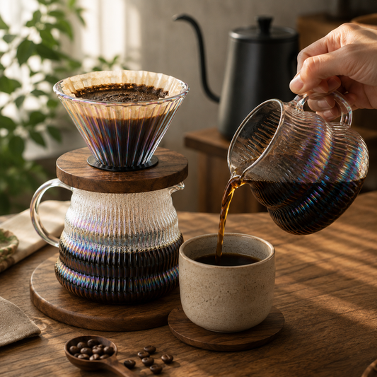 Kit V60 Tornasol con Servidor de Vidrio para Cafe Filtrado