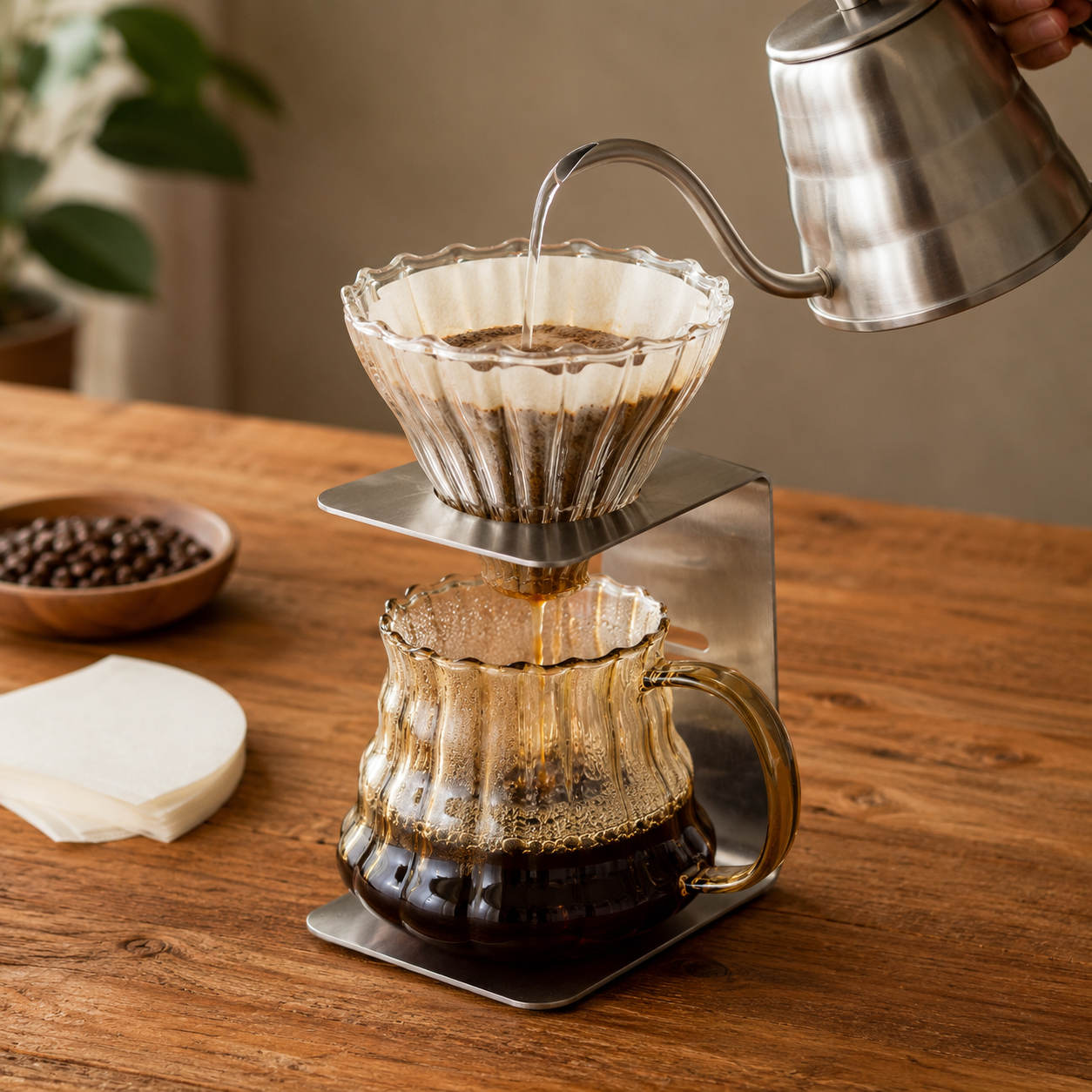 Kit Cafe Filtrado V60 con Server y Filtros Hario