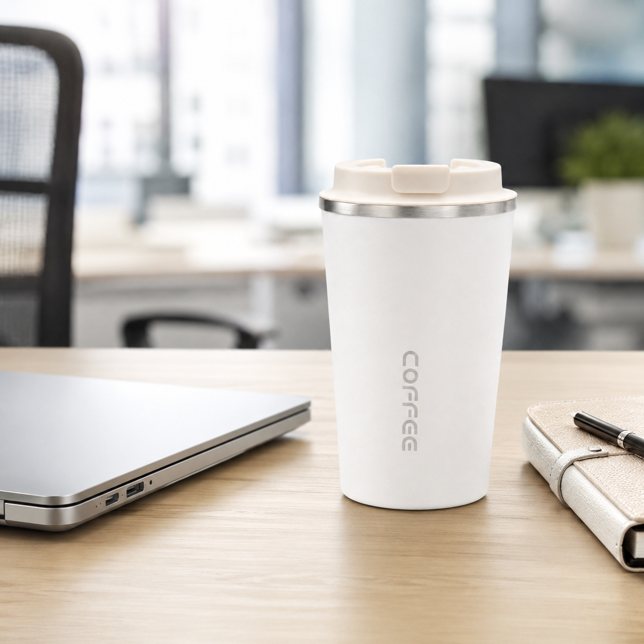 Vaso Termo Termico Compacto 380 ml Blanco para Cafe