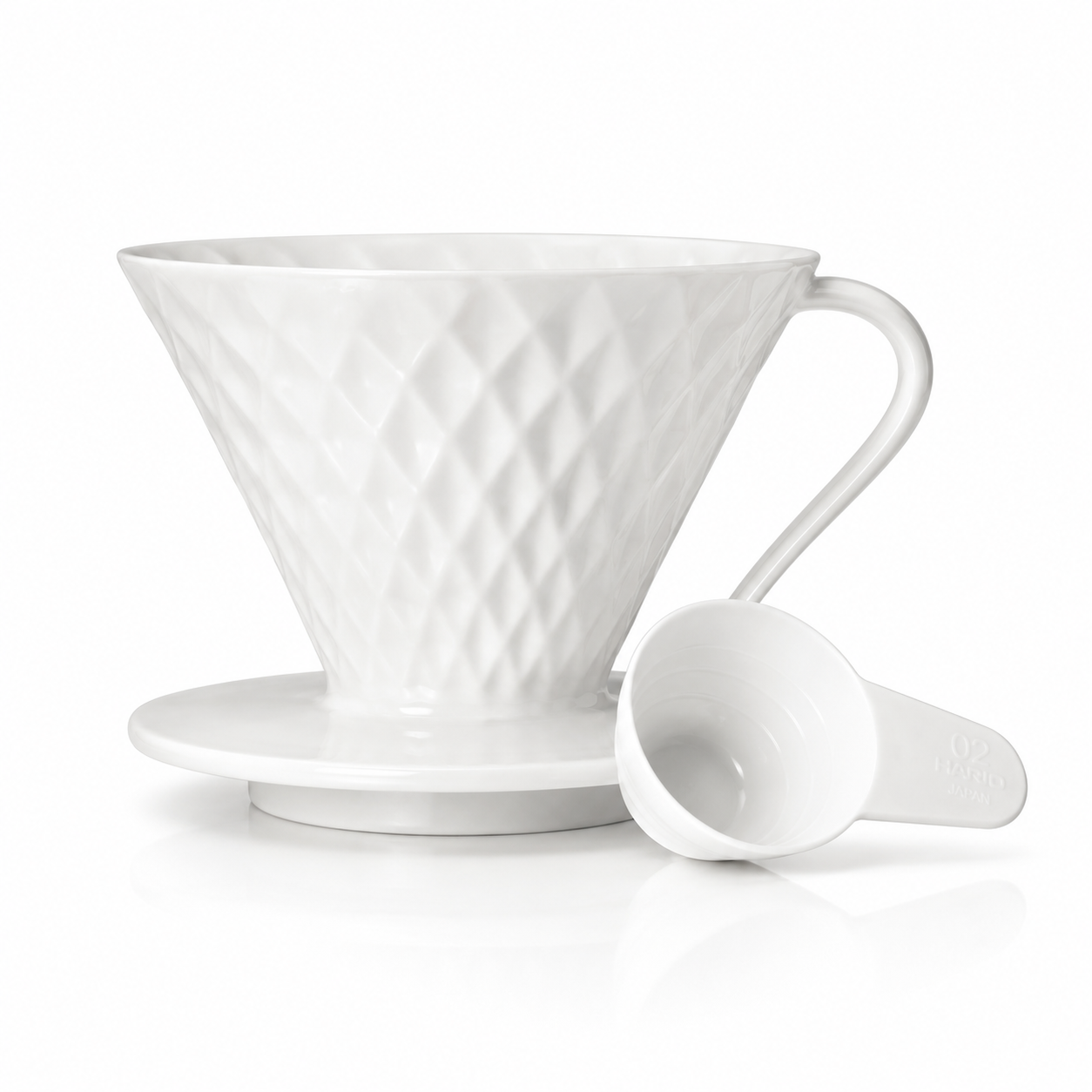 Kit V60 Ceramica Blanco 02 con Cuchara Medidora