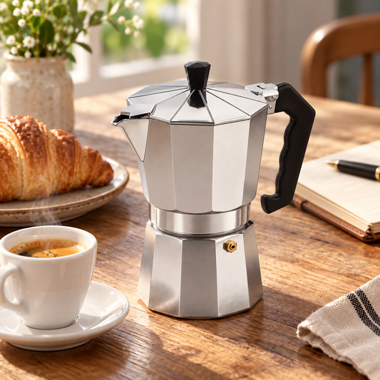Cafetera Italiana Moka Aluminio 60 ML 1 Taza Plata