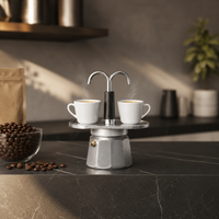 Cafetera Italiana Moka Mini Express 2 Tazas en Aluminio