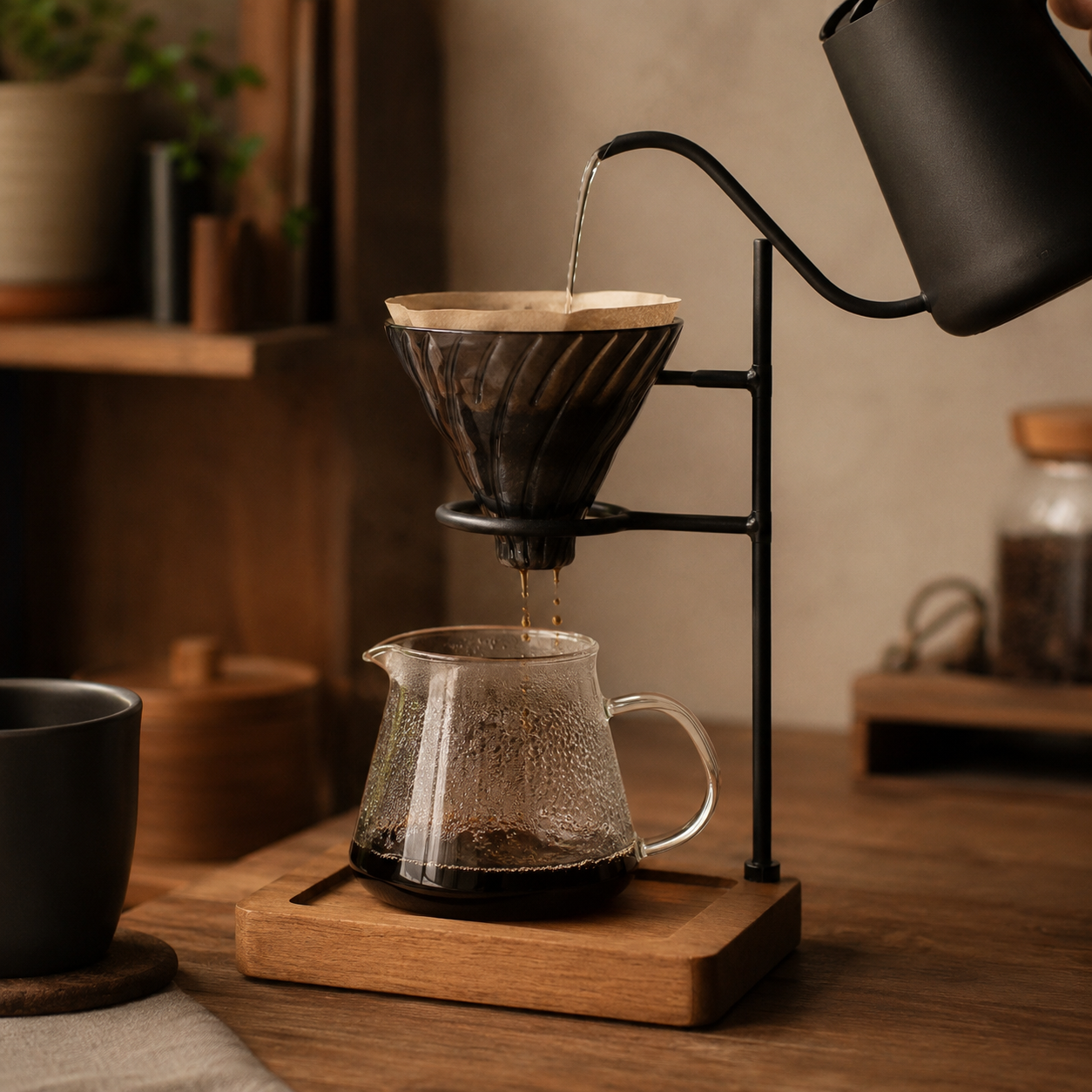 Soporte para V60 y Drippers con Base de Madera