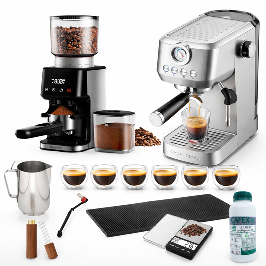 Kit Maquina Espresso con Molino y Accesorios