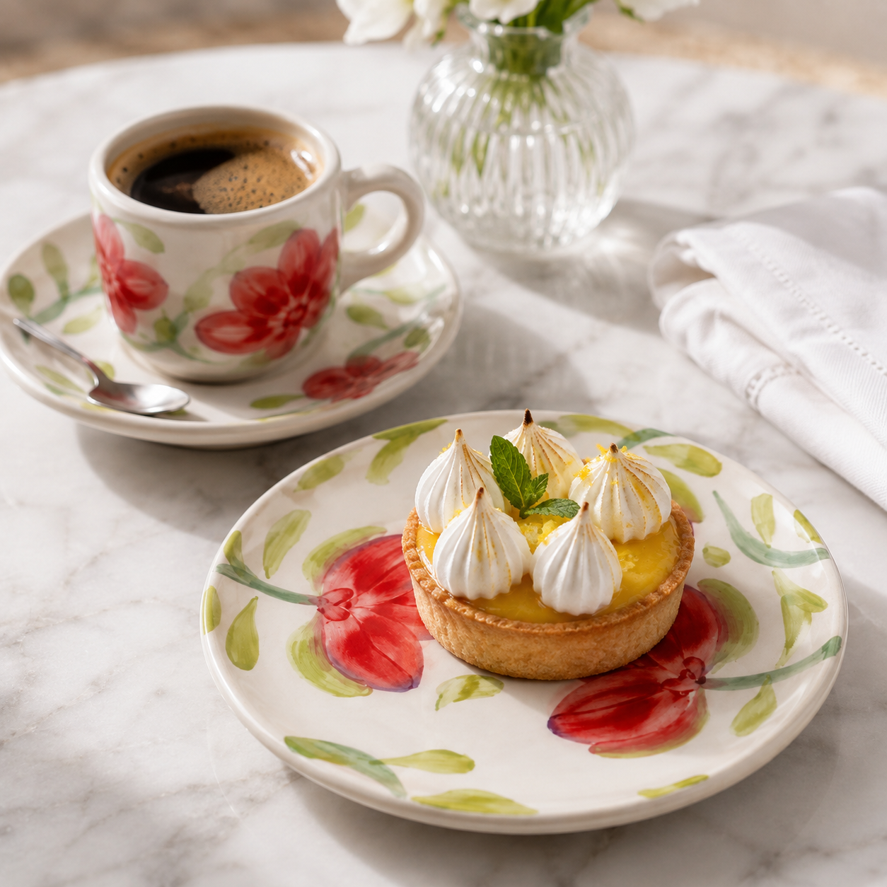 Plato de Ceramica Artesanal El Carmen de Viboral Flores Ideal para Cafe y Postres