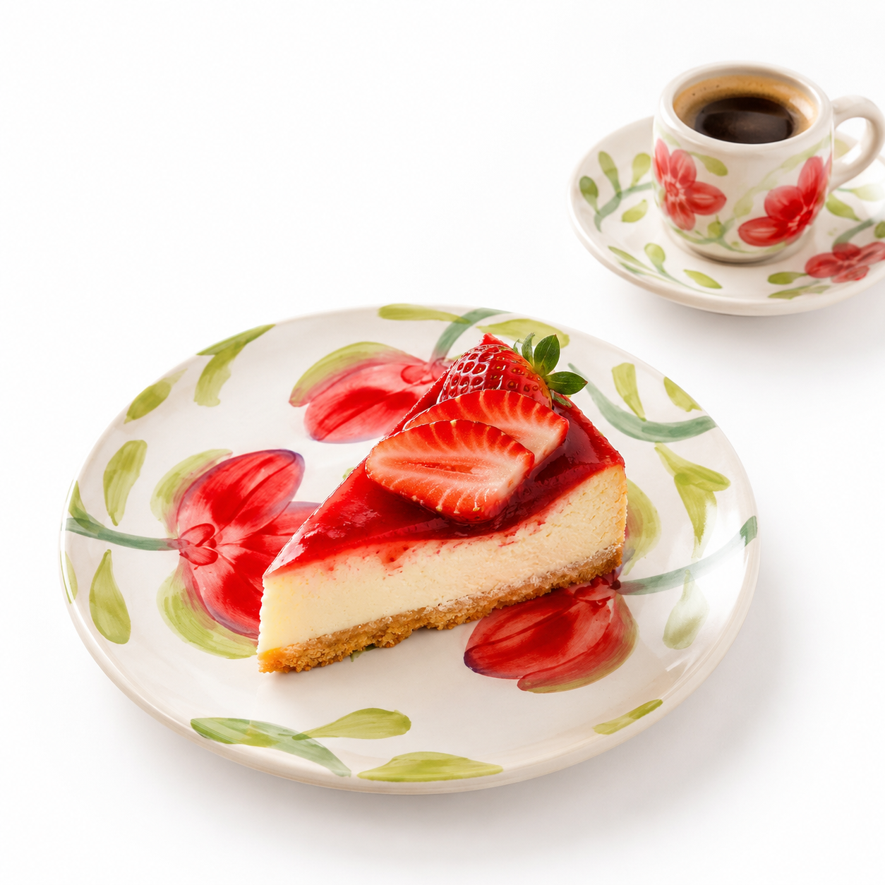 Plato de Ceramica Artesanal El Carmen de Viboral Flores Ideal para Cafe y Postres