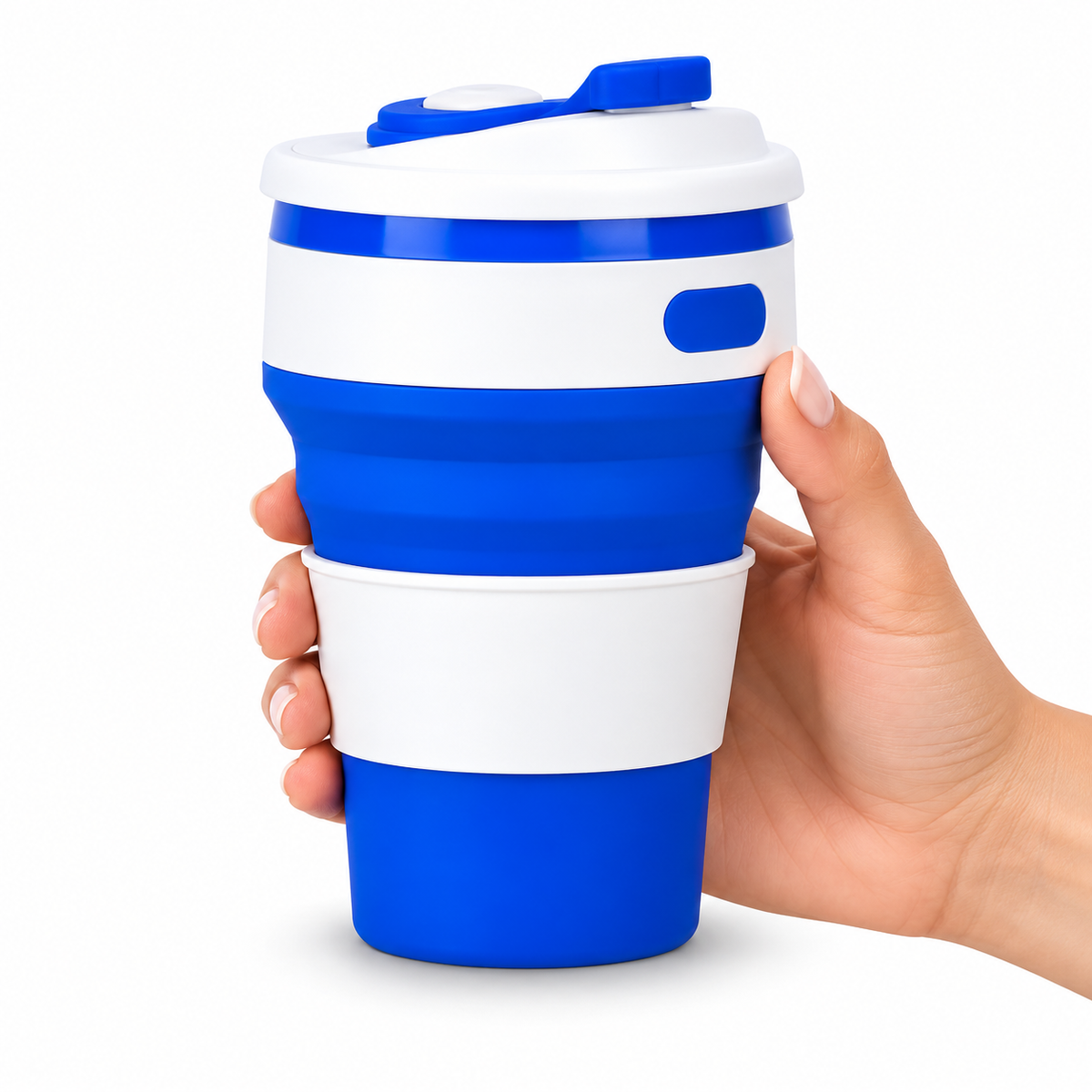 Vaso Plegable de Silicona 350 ml con Tapa Reutilizable y Portatil