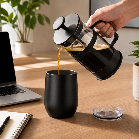 Kit Cafe Metodo Prensa Francesa 800 ml con Vaso Termico 350ml