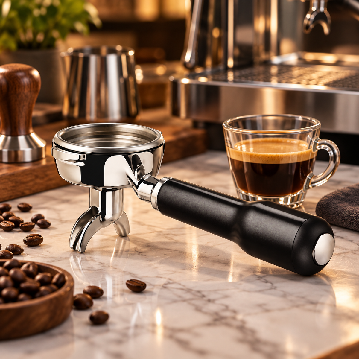Portafiltro Doble Salida 58 mm para Maquina Espresso