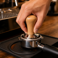Tamper para Café Madera y Acero 58 mm | Maquina Espresso Barista