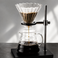 Cafetera Dripper Metodo V60 de Vidrio Borosilicato Transparente 02 para Cafe Filtrado