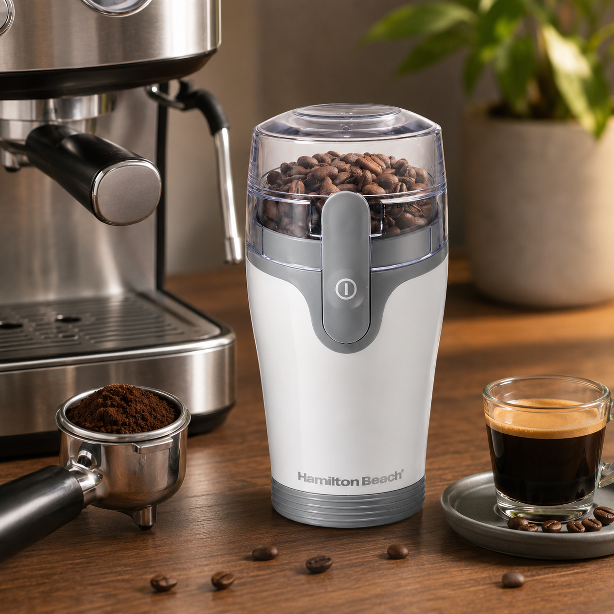 Molino Electrico Hamilton Beach Fresh Grind Blanco 80420 para Cafe y Especias