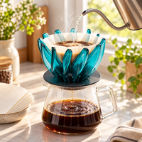 Metodo Tipo Suiren V60 02 Turquesa Flor de Loto para Cafe Filtrado