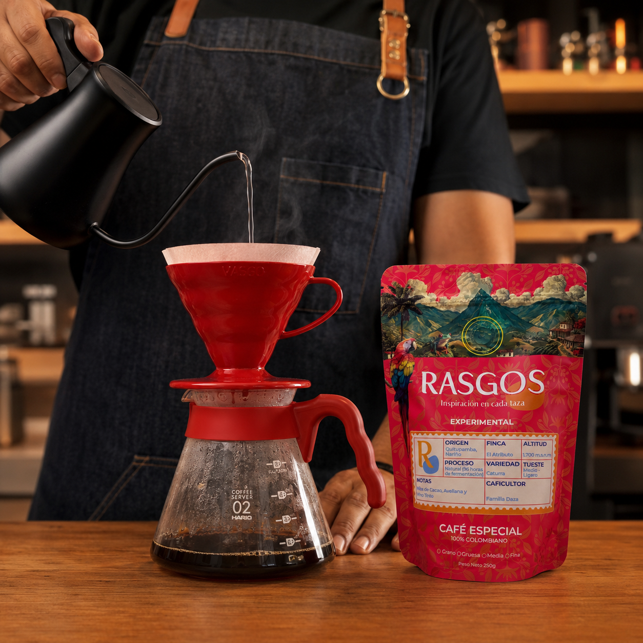 Cafe Especial Caturra de Nariño en Proceso Natural | Notas a Nibs de cacao y Vino Tinto 250g
