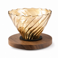 Cafetera Metodo V60 Dripper 02 de Vidrio con Base de Madera
