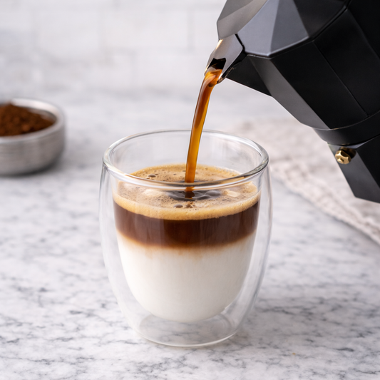Cafetera Italiana 9 tazas Negra Mango Madera