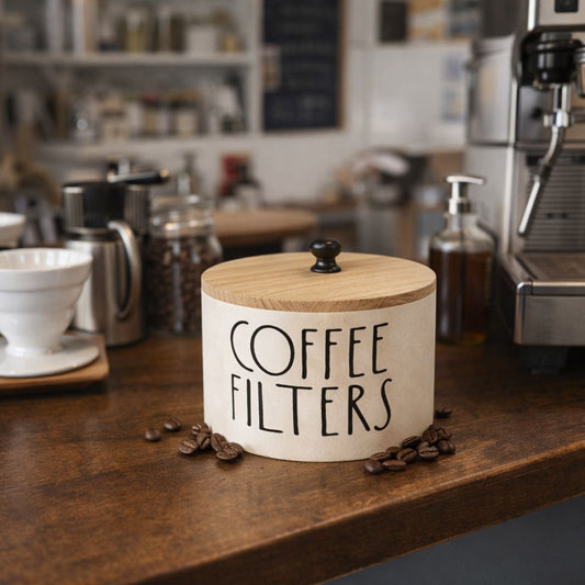 Soporte Almacenar Filtro Papel Cafe Origami Madera
