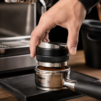 Tamper y Distribuidor de Cafe Maquina Espresso 2 en 1 Negro de 51 mm