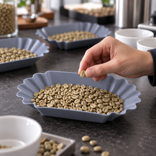 Bandeja Catacion Cafe Gris Para Muestras Y Analisis De Granos
