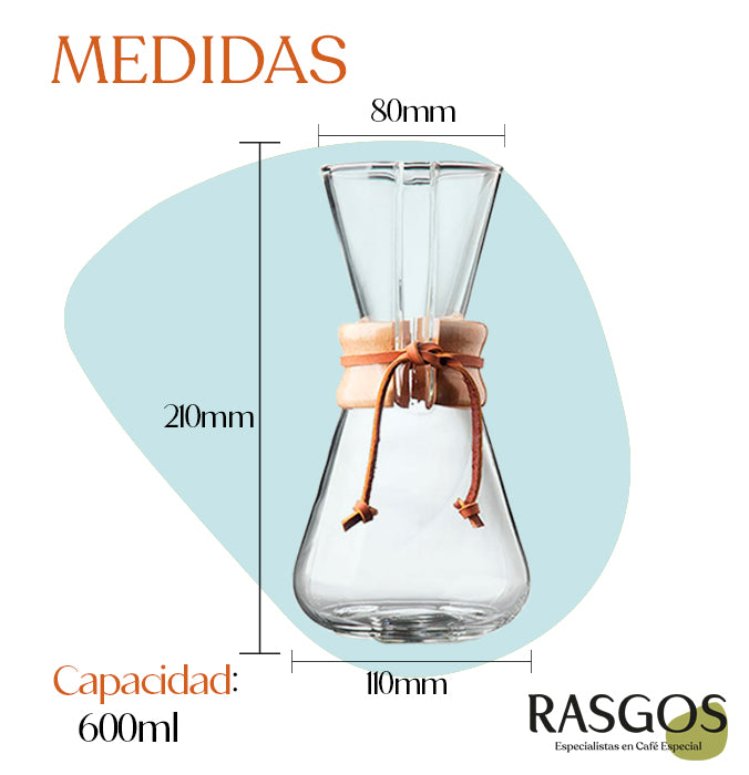 Cafetera de Goteo Pour Over Moderna 600ml