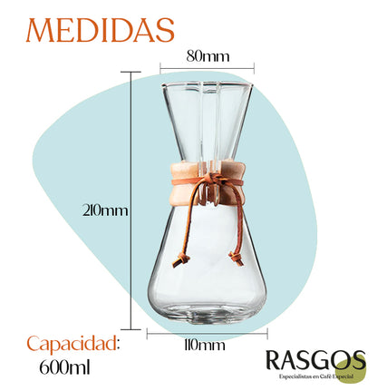 Cafetera de Goteo Pour Over Moderna 600ml