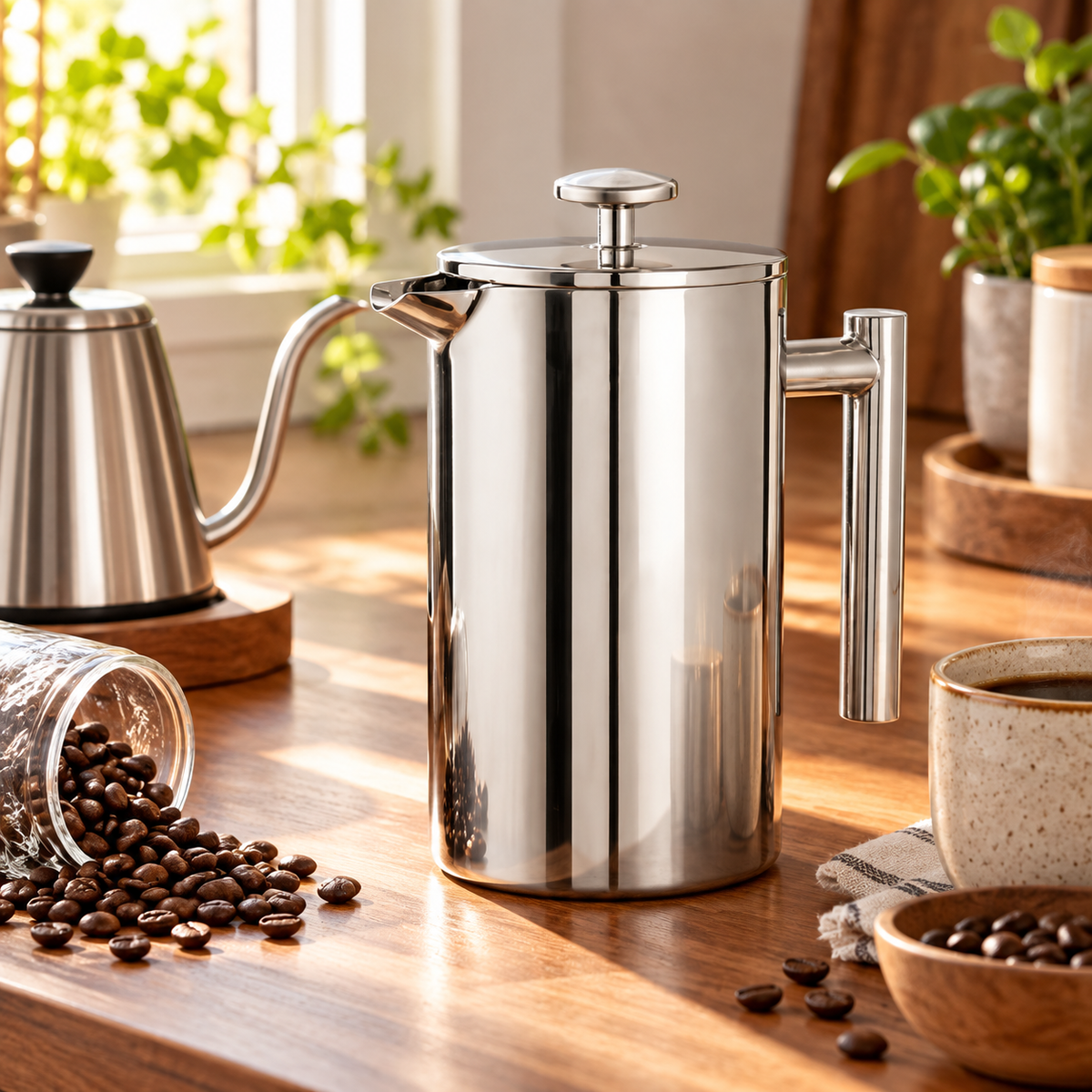 Prensa Francesa Mixpresso Acero Inoxidable con Termómetro 800ML
