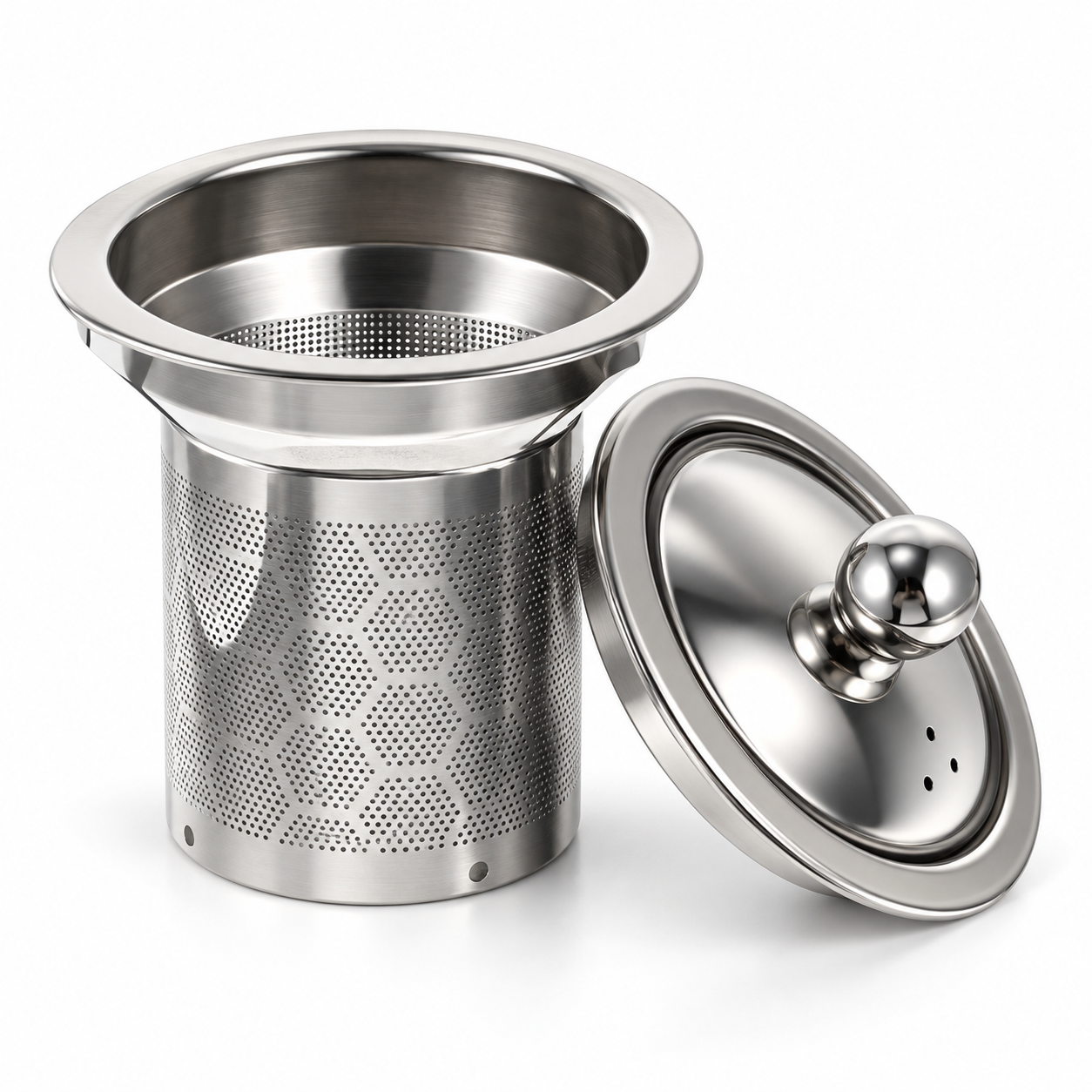 Repuesto Infusor de Acero Inoxidable con Tapa para Tetera de Vidrio