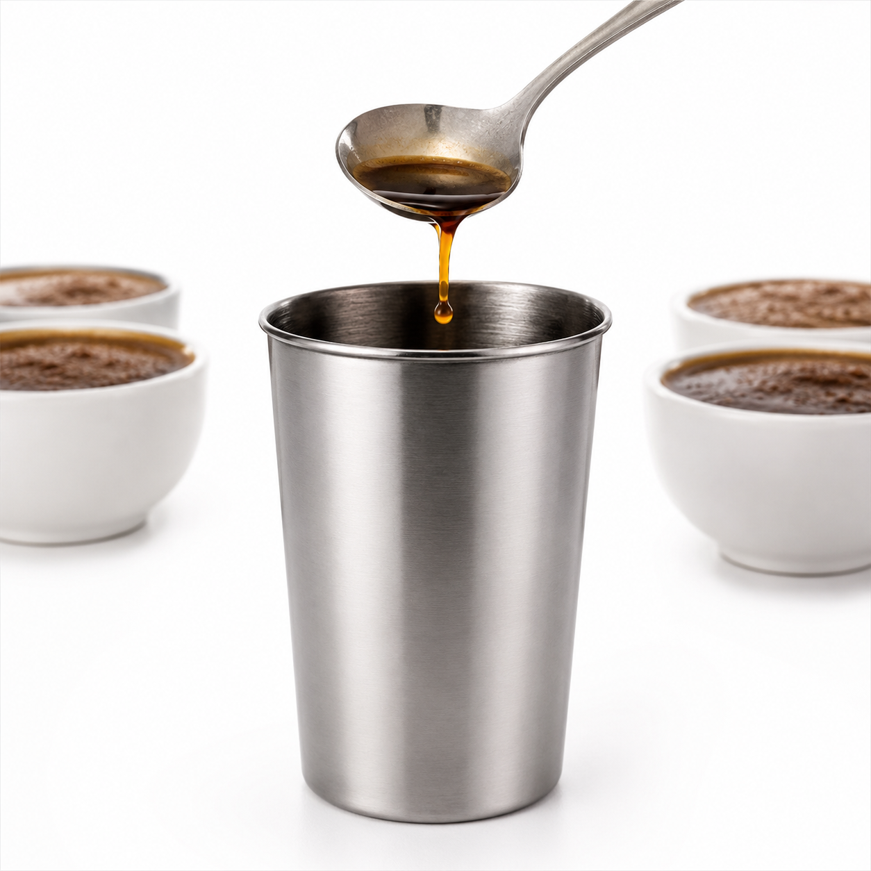Vaso Metálico 300 ml para Catación y Servicio de Café