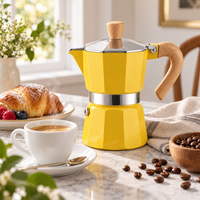 Cafetera Italiana Moka 300 ml 6 Tazas Amarilla
