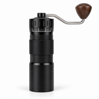 Molino Cafe Conico en Acero Inoxidable Manual Ajustable por 72 Clics Negro