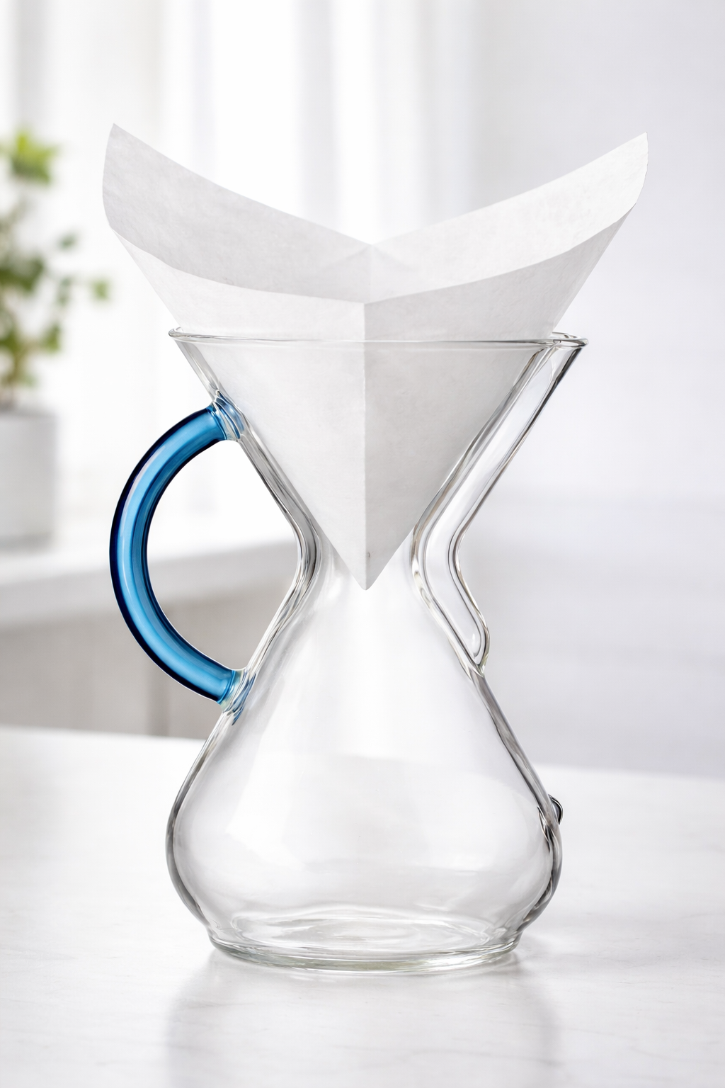 Cafetera Chemex 6 tazas Mango Cristal Azul Zafiro