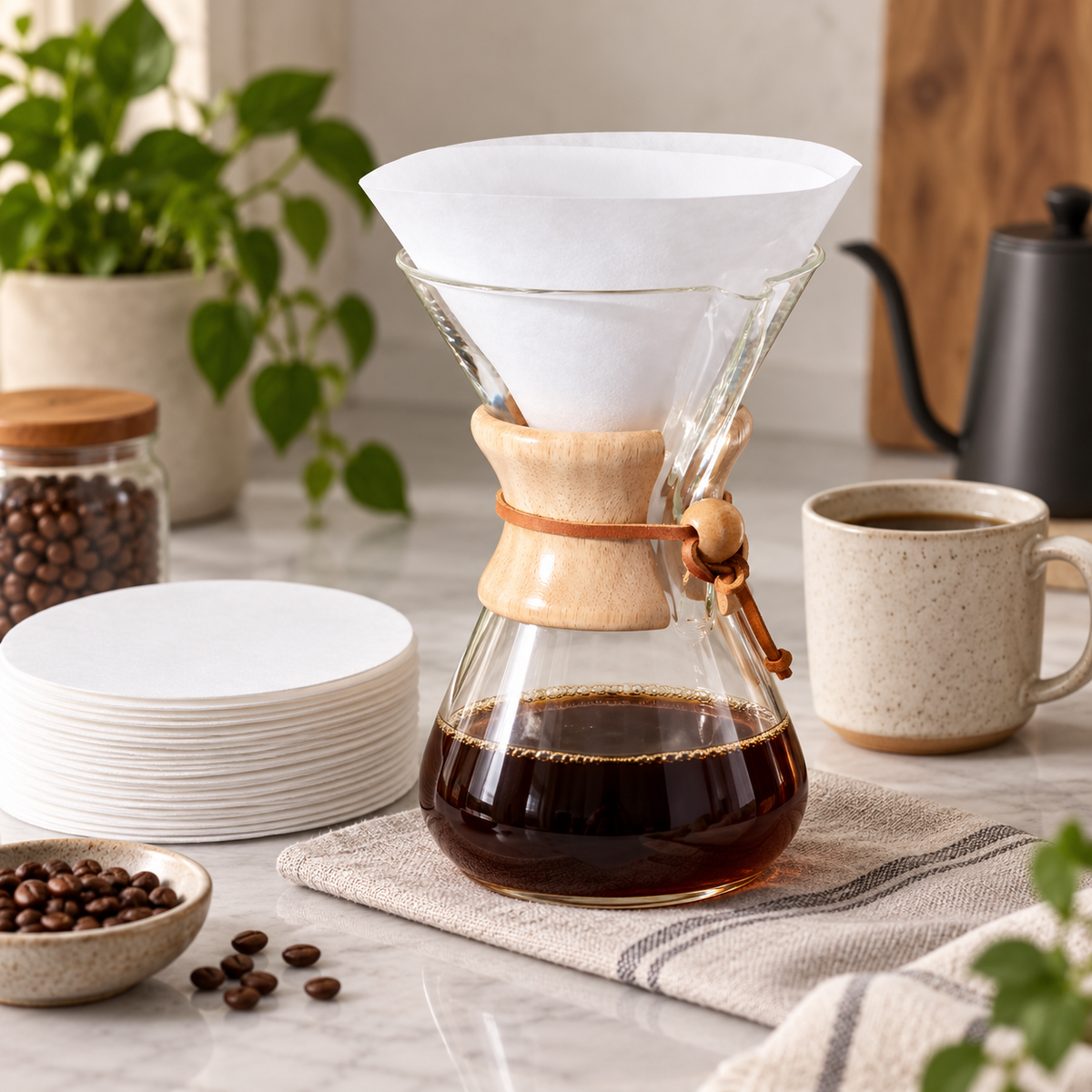 Filtros Papel para Cafetera Tipo Chemex Circulares Genericos x100