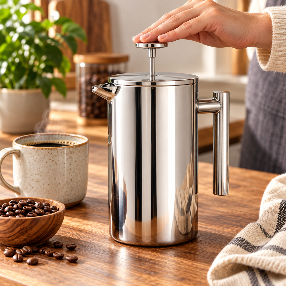 Prensa Francesa Mixpresso Acero Inoxidable con Termómetro 800ML