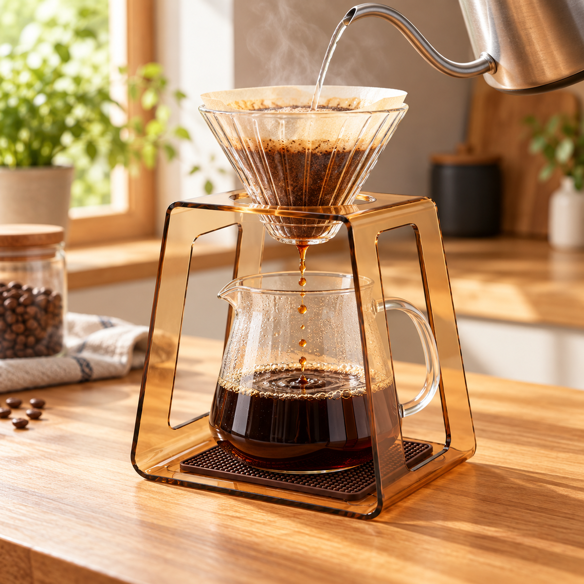Base Metodo V60 Acrilica para Dripper Estacion Cafe Pour Over