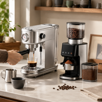 Estacion de Cafe para el Hogar y la Oficina con Maquina Espresso con Molino Incorporado SHARDOR