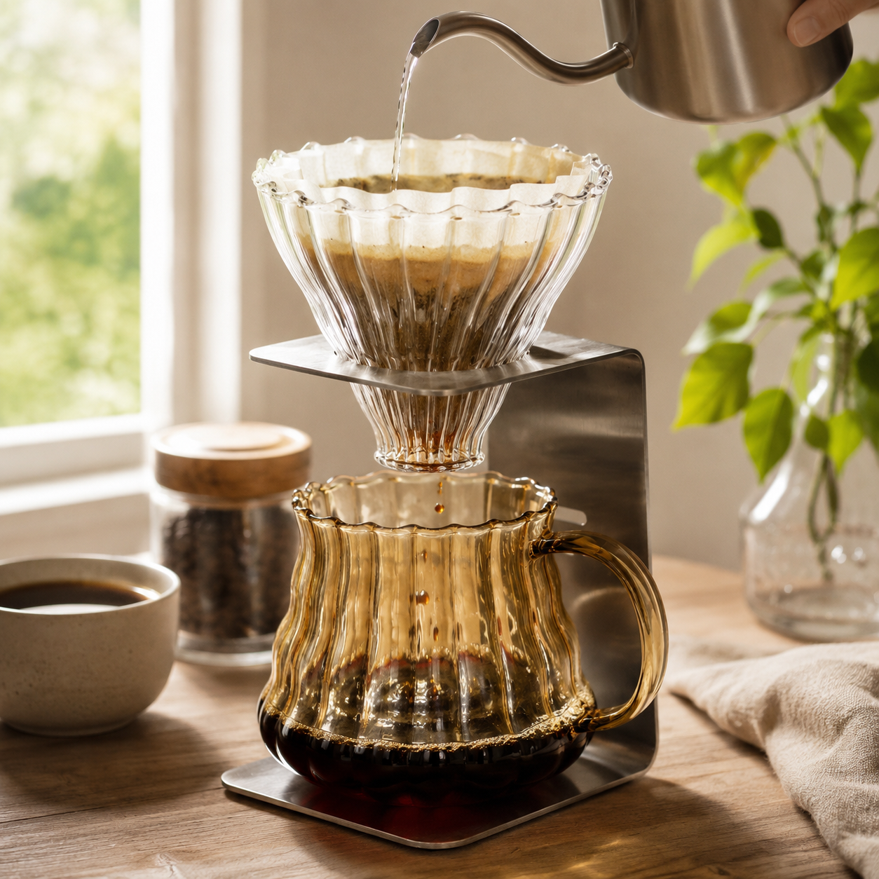 Kit Cafe Filtrado V60 con Server y Filtros Hario