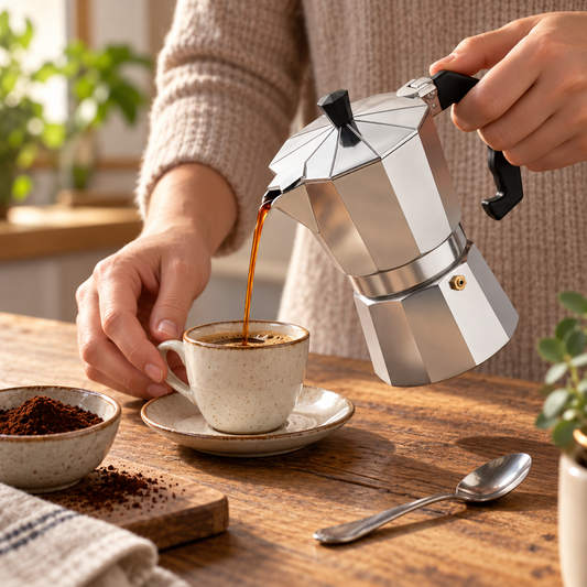 Cafetera Italiana Moka Aluminio 60 ML 1 Taza Plata