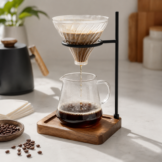 Soporte para V60 y Drippers con Base de Madera