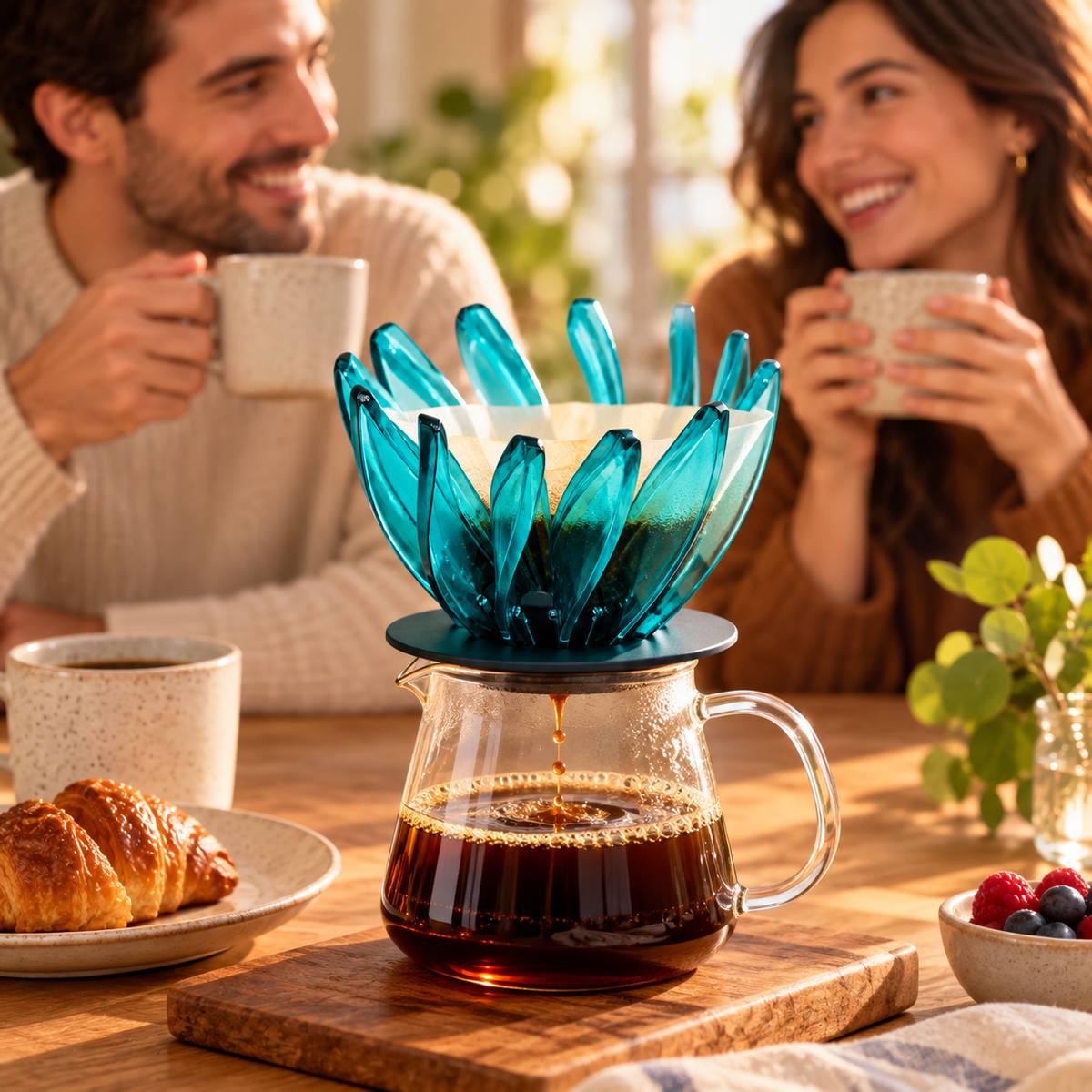 Metodo Tipo Suiren V60 02 Turquesa Flor de Loto para Cafe Filtrado