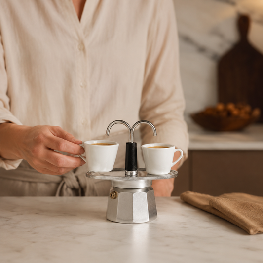Cafetera Italiana Moka Mini Express 2 Tazas en Aluminio