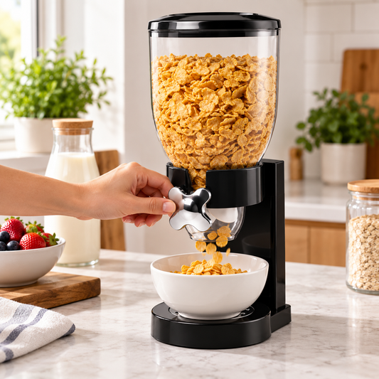 Dispensador de Cereales Individual Negro con Dosificador