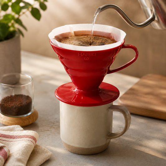 Cafetera Goteo Hario Metodo V60 02 Rojo Plastico Original
