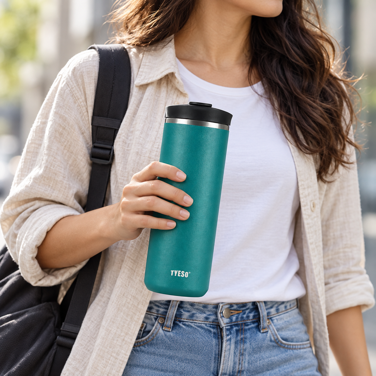 Termo Prensa Francesa TYESO 750 ml Acero Inoxidable Verde