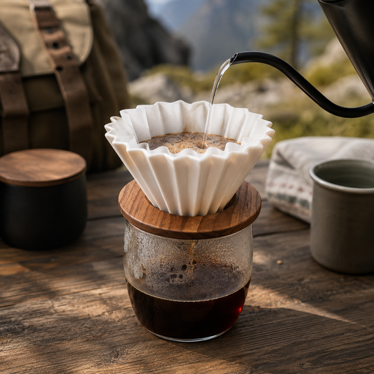 Base de Madera Compatible con Metodo V60 Dripper Origami
