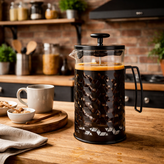 Cafetera Prensa Francesa Diseño Industrial Rustico 600ml