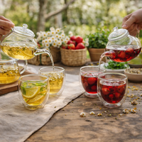 Set Vaso Cristal 150ml Doble Pared Transparente Pack x6